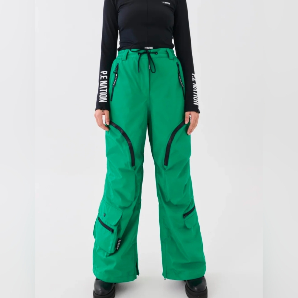 NWT P.E Nation Park City Snow Ski High Waisted Pants in Jelly Bean, size L